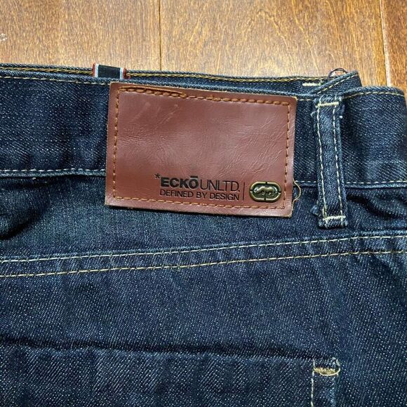 Ecko Unltd. Vintage Y2K Bootcut Dark Denim Blue Jeans Men's Size 38 x 32 - Picture 2 of 10